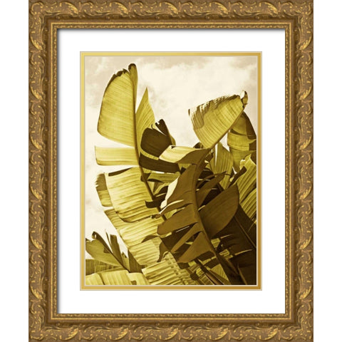Palm Fronds II Gold Ornate Wood Framed Art Print with Double Matting by Perry, Rachel