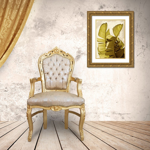 Palm Fronds III Gold Ornate Wood Framed Art Print with Double Matting by Perry, Rachel