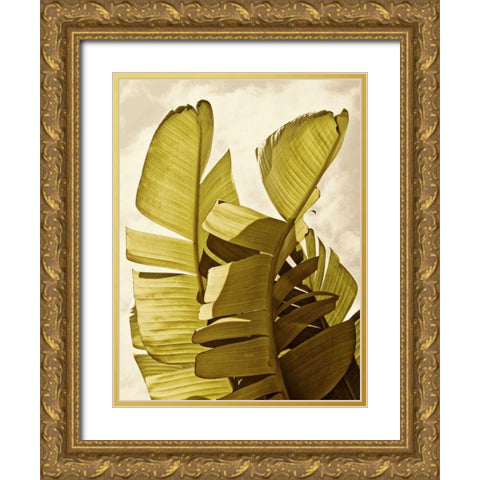 Palm Fronds III Gold Ornate Wood Framed Art Print with Double Matting by Perry, Rachel