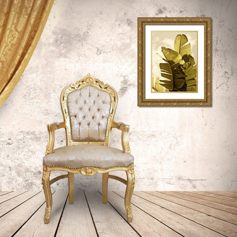Palm Fronds IV Gold Ornate Wood Framed Art Print with Double Matting by Perry, Rachel