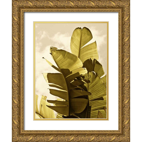 Palm Fronds IV Gold Ornate Wood Framed Art Print with Double Matting by Perry, Rachel