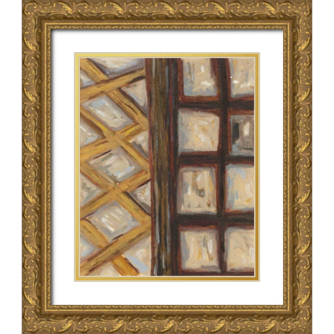 Textured Windows I Gold Ornate Wood Framed Art Print with Double Matting by Deans, Karen