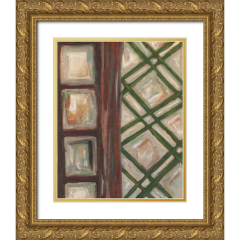 Textured Windows II Gold Ornate Wood Framed Art Print with Double Matting by Deans, Karen
