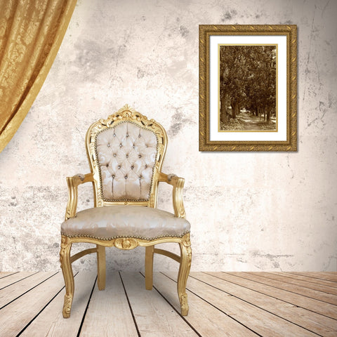 Road to Giverny Gold Ornate Wood Framed Art Print with Double Matting by Perry, Rachel