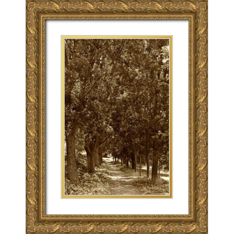 Road to Giverny Gold Ornate Wood Framed Art Print with Double Matting by Perry, Rachel