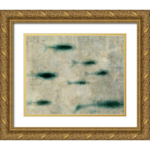 New School I Gold Ornate Wood Framed Art Print with Double Matting by Vision Studio