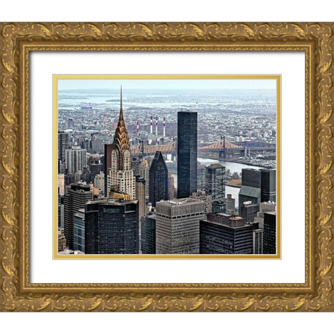 Chrysler and Queens Gold Ornate Wood Framed Art Print with Double Matting by Chester, Colby