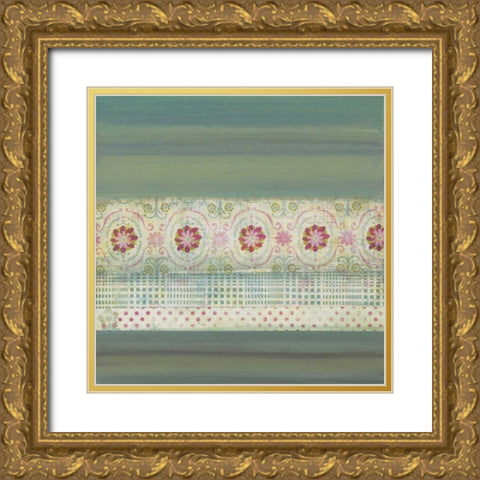 A Gift of Blooms II Gold Ornate Wood Framed Art Print with Double Matting by Green-Aldridge, W.