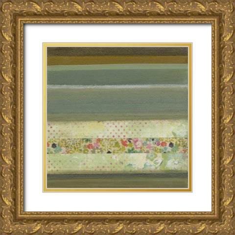 A Gift of Blooms III Gold Ornate Wood Framed Art Print with Double Matting by Green-Aldridge, W.