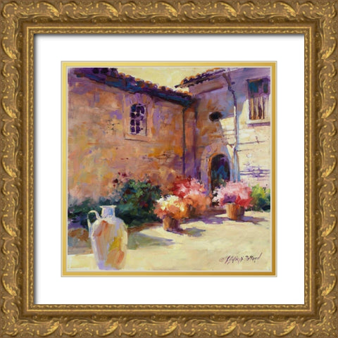 Umbrian Sunlight Gold Ornate Wood Framed Art Print with Double Matting by Pollard, Julie G.