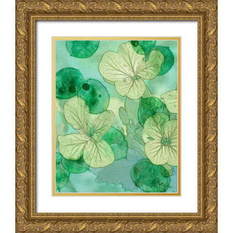 Mint Progeny IV Gold Ornate Wood Framed Art Print with Double Matting by Chandler, Sharon