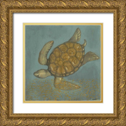 Sea Turtle II Gold Ornate Wood Framed Art Print with Double Matting by Wyatt Jr., Norman