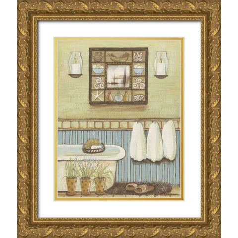 Seabreeze Bath II Gold Ornate Wood Framed Art Print with Double Matting by Russell, Wendy
