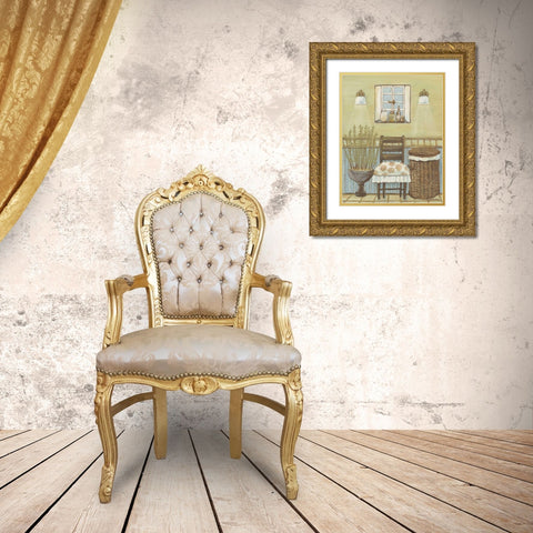Seabreeze Bath III Gold Ornate Wood Framed Art Print with Double Matting by Russell, Wendy