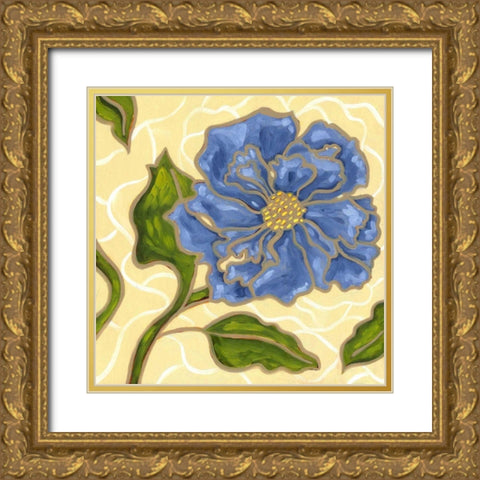 Annie Blue I Gold Ornate Wood Framed Art Print with Double Matting by Deans, Karen