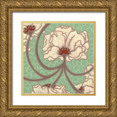 Cleo Aqua III Gold Ornate Wood Framed Art Print with Double Matting by Deans, Karen