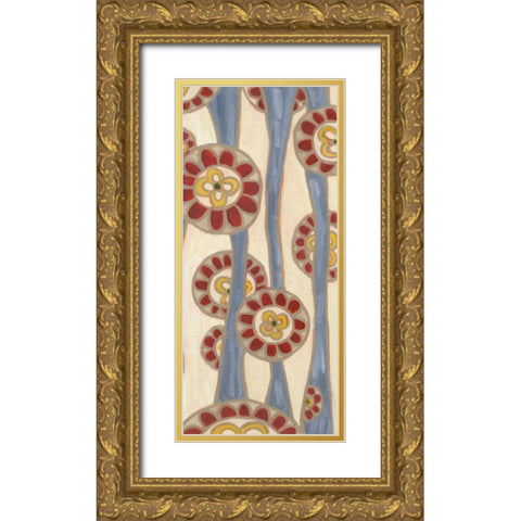 Flowing Flowers II Gold Ornate Wood Framed Art Print with Double Matting by Deans, Karen