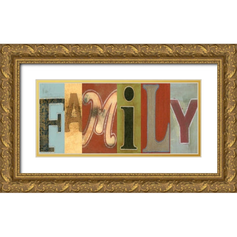 Family Panel Gold Ornate Wood Framed Art Print with Double Matting by Vision Studio