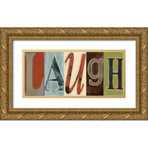 Laugh Panel Gold Ornate Wood Framed Art Print with Double Matting by Vision Studio