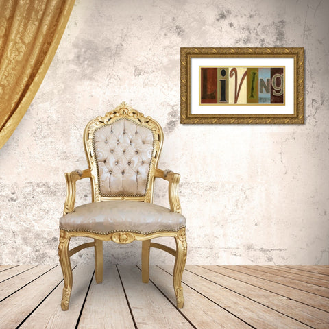 Living Panel Gold Ornate Wood Framed Art Print with Double Matting by Vision Studio