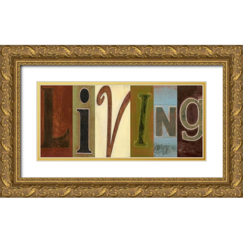 Living Panel Gold Ornate Wood Framed Art Print with Double Matting by Vision Studio
