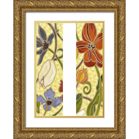 Mini Sunny Garden I (2-Up) Gold Ornate Wood Framed Art Print with Double Matting by Deans, Karen