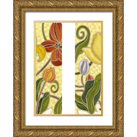 Mini Sunny Garden II (2-Up) Gold Ornate Wood Framed Art Print with Double Matting by Deans, Karen
