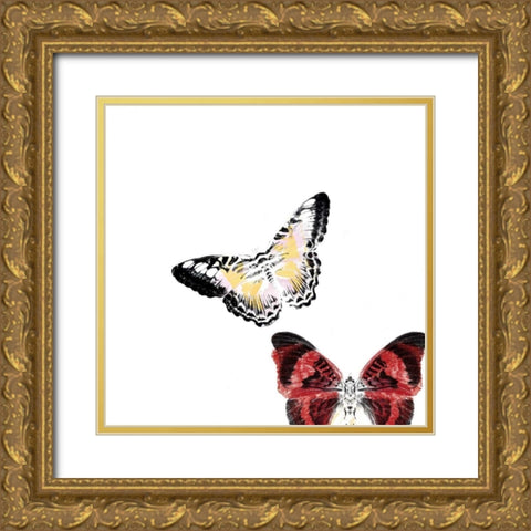 Butterflies Dance V Gold Ornate Wood Framed Art Print with Double Matting by Project, A.