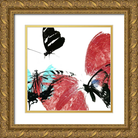 Butterflies Dance VIII Gold Ornate Wood Framed Art Print with Double Matting by Project, A.