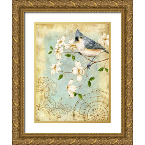 Songbird Sketchbook IV Gold Ornate Wood Framed Art Print with Double Matting by Maday, Jane