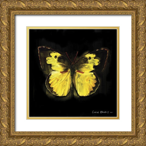 Techno Butterfly I Gold Ornate Wood Framed Art Print with Double Matting by Henry, Lola