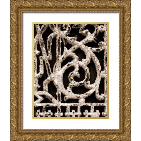 Ornament III Gold Ornate Wood Framed Art Print with Double Matting by Christensen, Jim