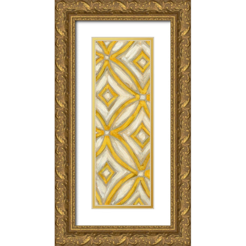 2-Up Earthen Patterns II Gold Ornate Wood Framed Art Print with Double Matting by Deans, Karen
