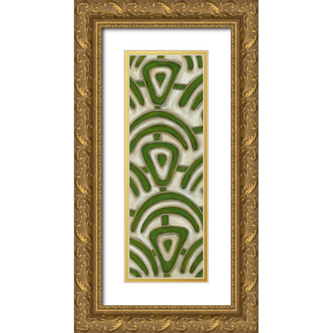 2-Up Earthen Patterns III Gold Ornate Wood Framed Art Print with Double Matting by Deans, Karen