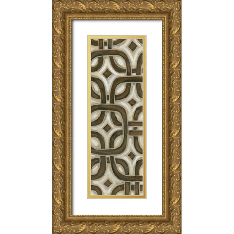 2-Up Earthen Patterns VI Gold Ornate Wood Framed Art Print with Double Matting by Deans, Karen