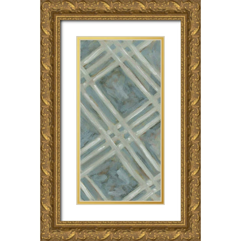 Primary Pattern II Gold Ornate Wood Framed Art Print with Double Matting by Deans, Karen