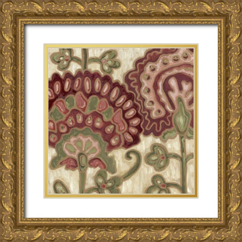 Romantic Chintz I Gold Ornate Wood Framed Art Print with Double Matting by Deans, Karen