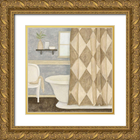 Patterned Bath I Gold Ornate Wood Framed Art Print with Double Matting by Meagher, Megan
