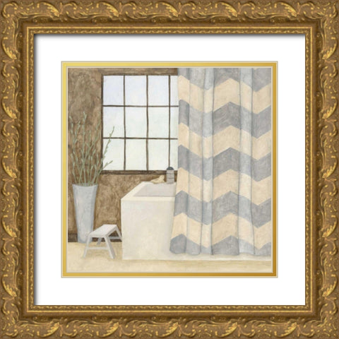 Patterned Bath II Gold Ornate Wood Framed Art Print with Double Matting by Meagher, Megan