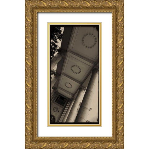 Sepia Architecture I Gold Ornate Wood Framed Art Print with Double Matting by Ling, Tang