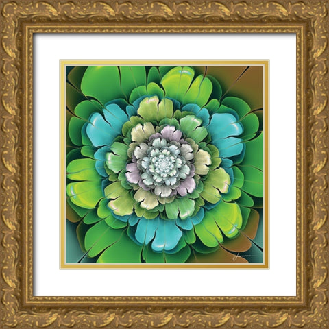 Fractal Blooms I Gold Ornate Wood Framed Art Print with Double Matting by Burghardt, James