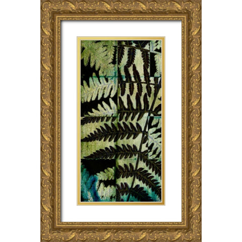 Midnight Ferns II Gold Ornate Wood Framed Art Print with Double Matting by Vision Studio
