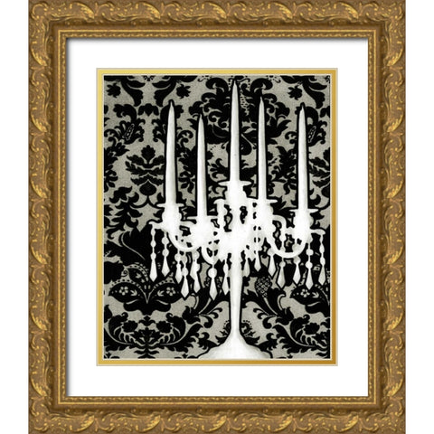 Patterned Candelabra I Gold Ornate Wood Framed Art Print with Double Matting by Harper, Ethan