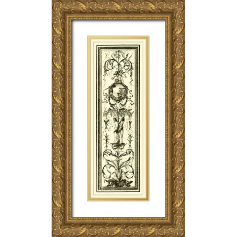 Ivory Screen I Gold Ornate Wood Framed Art Print with Double Matting by Vision Studio
