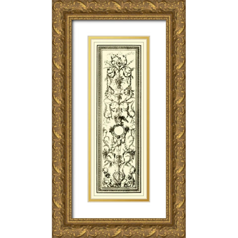 Ivory Screen III Gold Ornate Wood Framed Art Print with Double Matting by Vision Studio