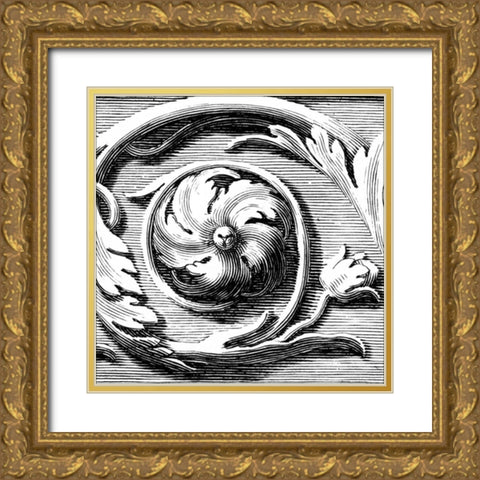 Sculptural Detail V Gold Ornate Wood Framed Art Print with Double Matting by Vision Studio
