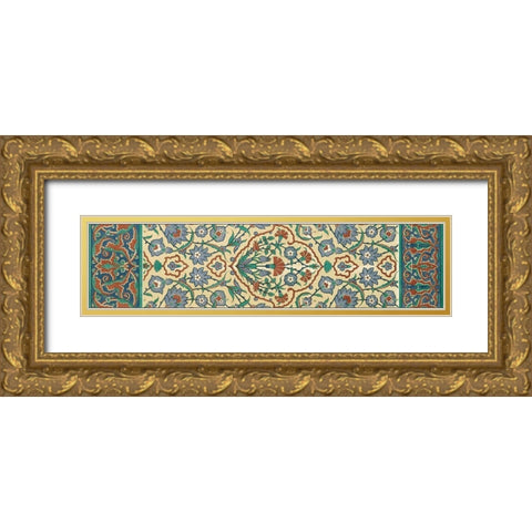 Panel Arabesque I Gold Ornate Wood Framed Art Print with Double Matting by Vision Studio