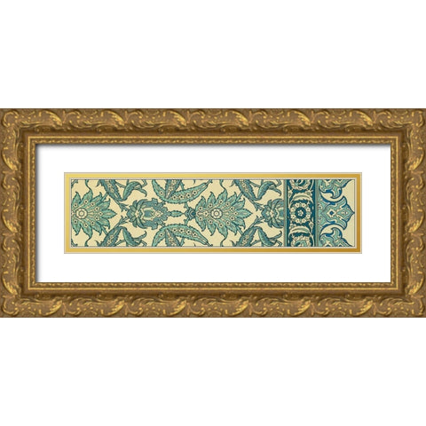 Panel Arabesque III Gold Ornate Wood Framed Art Print with Double Matting by Vision Studio