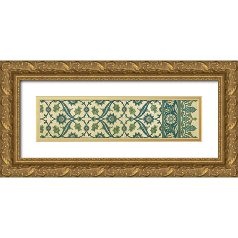 Panel Arabesque IV Gold Ornate Wood Framed Art Print with Double Matting by Vision Studio
