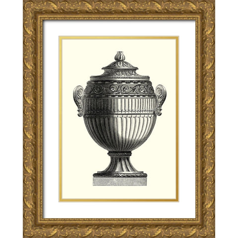 Mini BW Empire Urn II - ZHC Gold Ornate Wood Framed Art Print with Double Matting by Vision Studio